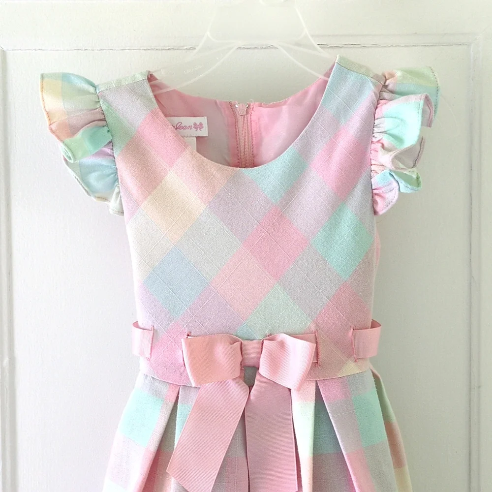 Bonnie Jean Pastel Plaid Spring Dress